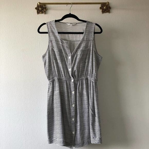 Jack by BB Dakota.Black striped button down dress. - Picture 7 of 11